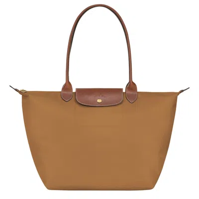 Longchamp Le Pliage Original L Large Tote Bag With Zip Closure In Brown