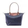 Longchamp Le Pliage Original Medium Canvas Short Handle Handbag In Blue
