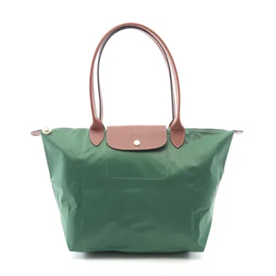 Longchamp Le Pliage Original L Tote Bag Canvas Leather In Green