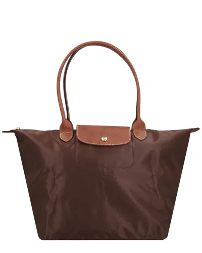 Longchamp Le Pliage Original Large Canvas & Leather Tote In Brown