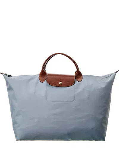 Longchamp Le Pliage Original Large Canvas Short Handle Travel Bag In Gray