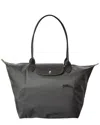 Longchamp Le Pliage Original Large Canvas Tote In Gray