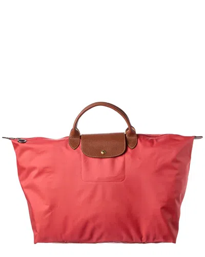 Longchamp Le Pliage Original Large Canvas Travel Bag In Red