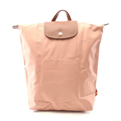 Longchamp Le Pliage Original M Backpack Canvas Leather In Pink