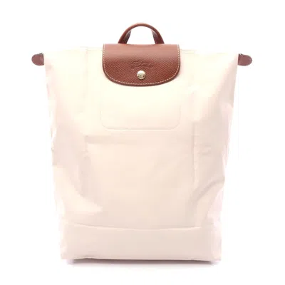 Longchamp Le Pliage Original M Backpack Canvas Leather In Neutral