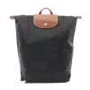Longchamp Le Pliage Original M Backpack Fabric Leather In Black