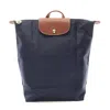 Longchamp Le Pliage Original M Backpack Fabric Leather In Blue