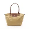 Longchamp Le Pliage Original M Canvas Leather Tote Bag In Brown