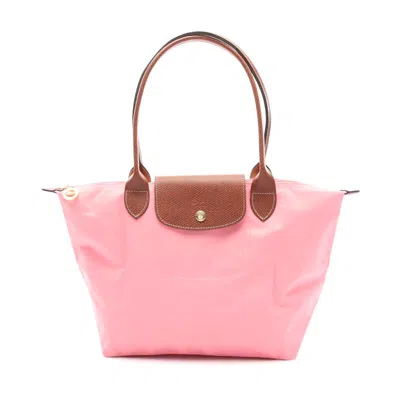 Longchamp Le Pliage Original M Nylon Leather Tote In Pink