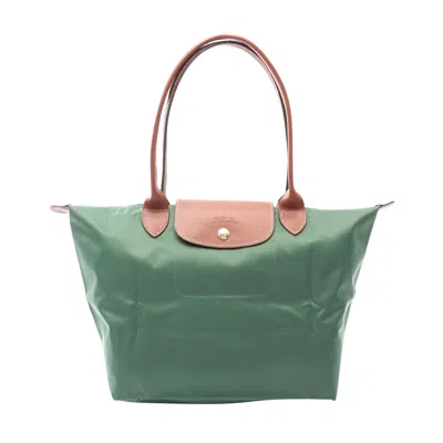 Longchamp Le Pliage Original M Tote Bag Canvas Leather In Green