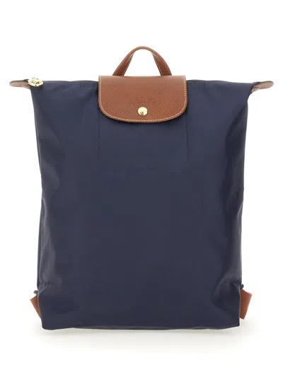 Longchamp Le Pliage Original Medium Backpack, 26cm X 28cm X 10cm In Blue