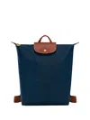 Longchamp `le Pliage Original` Medium Backpack In Blue