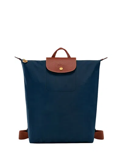 Longchamp `le Pliage Original` Medium Backpack In Blue
