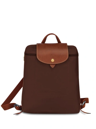 Longchamp `le Pliage Original` Medium Backpack In Brown