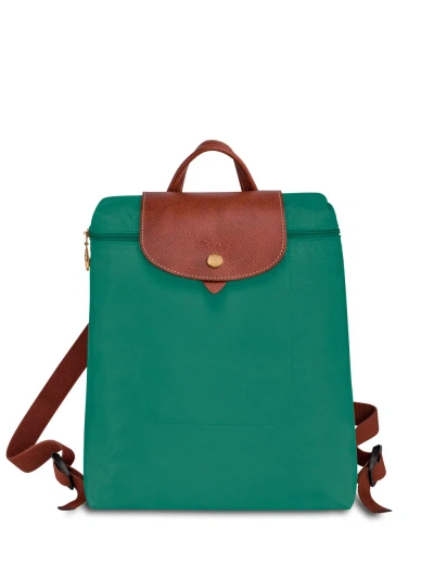 Longchamp `le Pliage Original` Medium Backpack In Green