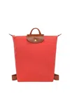 Longchamp `le Pliage Original` Medium Backpack In Red