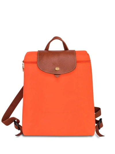 Longchamp Le Pliage Original Folding Canvas Backpack In Orange