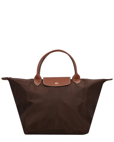 Longchamp Le Pliage Original Medium Canvas & Leather Tote In Brown