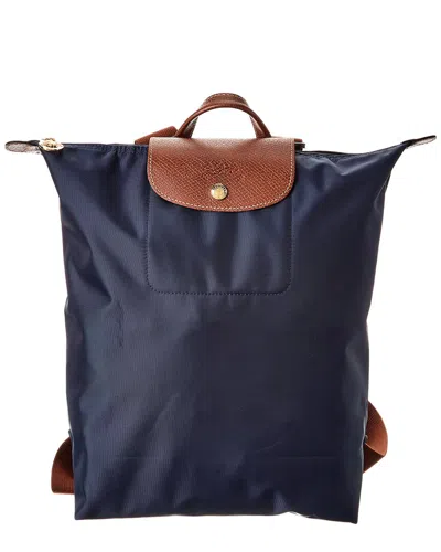 Longchamp Le Pliage Original Medium Canvas Backpack In Blue