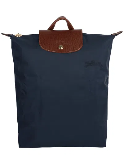 Longchamp Le Pliage Original Medium Canvas Backpack In Blue