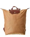 Longchamp Le Pliage Original Medium Canvas Short Handle Tote In Brown