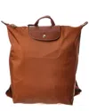 Longchamp Le Pliage Original Medium Canvas Backpack In Brown