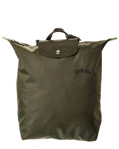 Longchamp Le Pliage Original Medium Canvas Backpack In Green