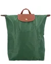 Longchamp Le Pliage Original Medium Canvas Backpack In Green