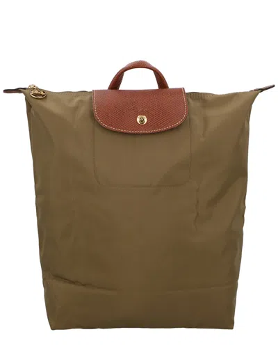 Longchamp Le Pliage Original Medium Canvas Backpack In Green