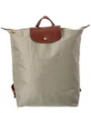 Longchamp Le Pliage Original Medium Canvas Backpack In Red