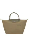 Longchamp Le Pliage Original Medium Canvas Short Handle Handbag In Green