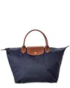 Longchamp Le Pliage Medium Top Handle Bag In Blue