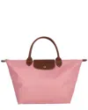 Longchamp Le Pliage Original Medium Canvas Short Handle Handbag In White