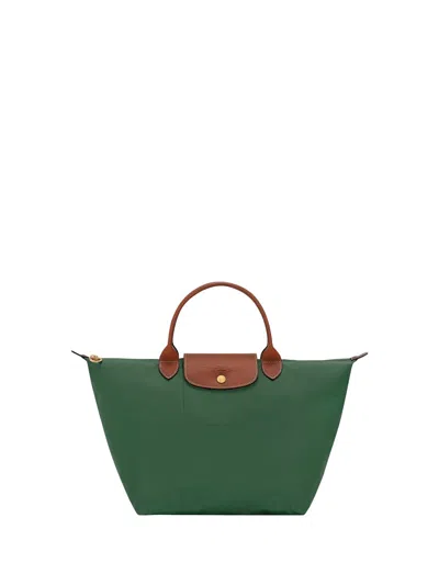 Longchamp `le Pliage Original` Medium Handbag In Green