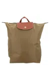 Longchamp Le Pliage Original Medium Polyamide Backpack In Brown
