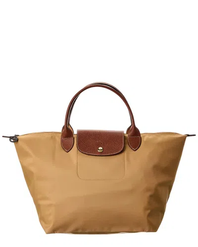 Longchamp Le Pliage Original Medium Top Handle Canvas Bag In Brown