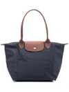 Longchamp Le Pliage Original Medium Canvas Short Handle Handbag In Blue