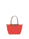 Longchamp `le Pliage Original` Medium Tote Bag In Red