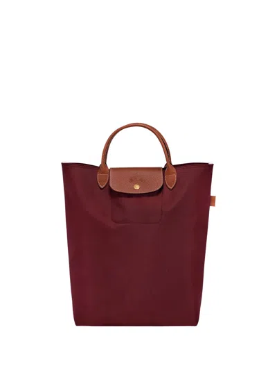 Longchamp `le Pliage Original` Medium Tote Bag In Red