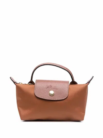 Longchamp Le Pliage Original Pebble Clutch Bag Cognac In Brown