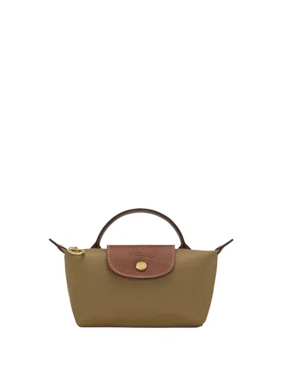 Longchamp Le Pliage Original Pebble Clutch Bag Olive In Brown