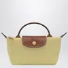 Longchamp Le Pliage Original Pistacchio-coloured Clutch Bag In Orange