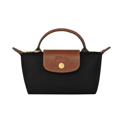 Pre-owned Longchamp Le Pliage Original Pouch With Handle 'black' | Women's Size Onesize