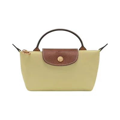 Pre-owned Longchamp Le Pliage Original Pouch With Handle 'pistachio' | Green | Women's Size Onesize