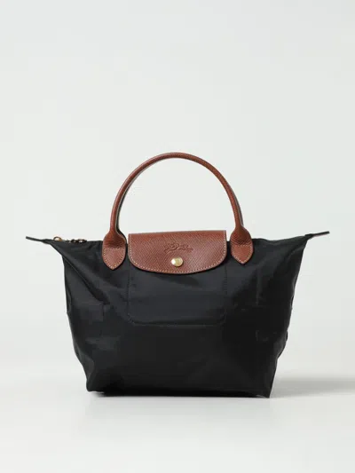 Longchamp Le Pliage Original S Bag In Nylon And Grained Leather In Schwarz