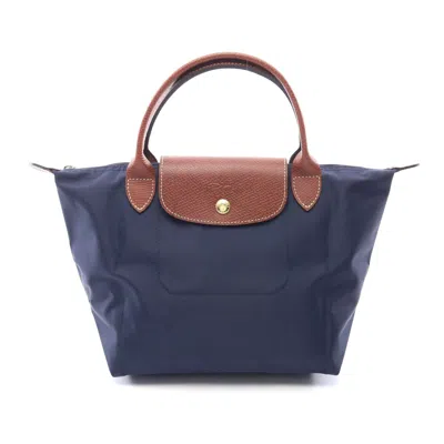 Longchamp Le Pliage Original S Tote Bag Canvas Leather In Blue