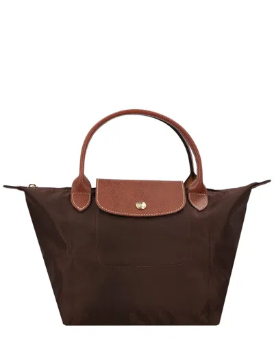 Longchamp Le Pliage Original Small Canvas & Leather Bag In Brown