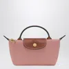 Longchamp Le Pliage Original Tea-coloured Clutch Bag In Pink
