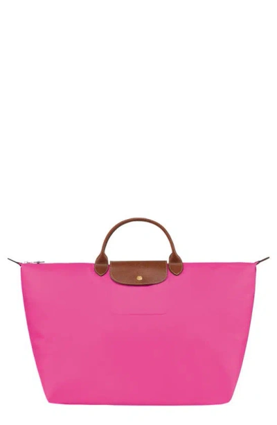 Longchamp 'le Pliage' Overnighter In Candy