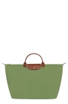 Longchamp 'le Pliage' Overnighter In Lichen